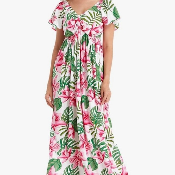 Hawaiian Luau Maxi Rahee Dress - Picture 1 of 8